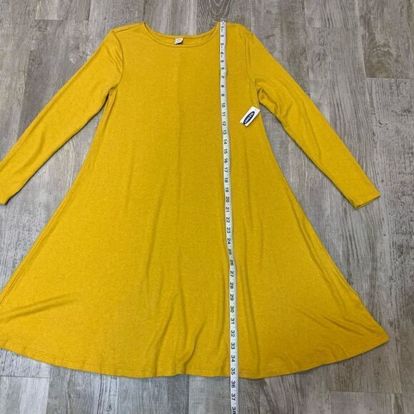 NWT Old navy plus knit Long sleeve swing mustard dress size xs petite - Picture 9 of 15